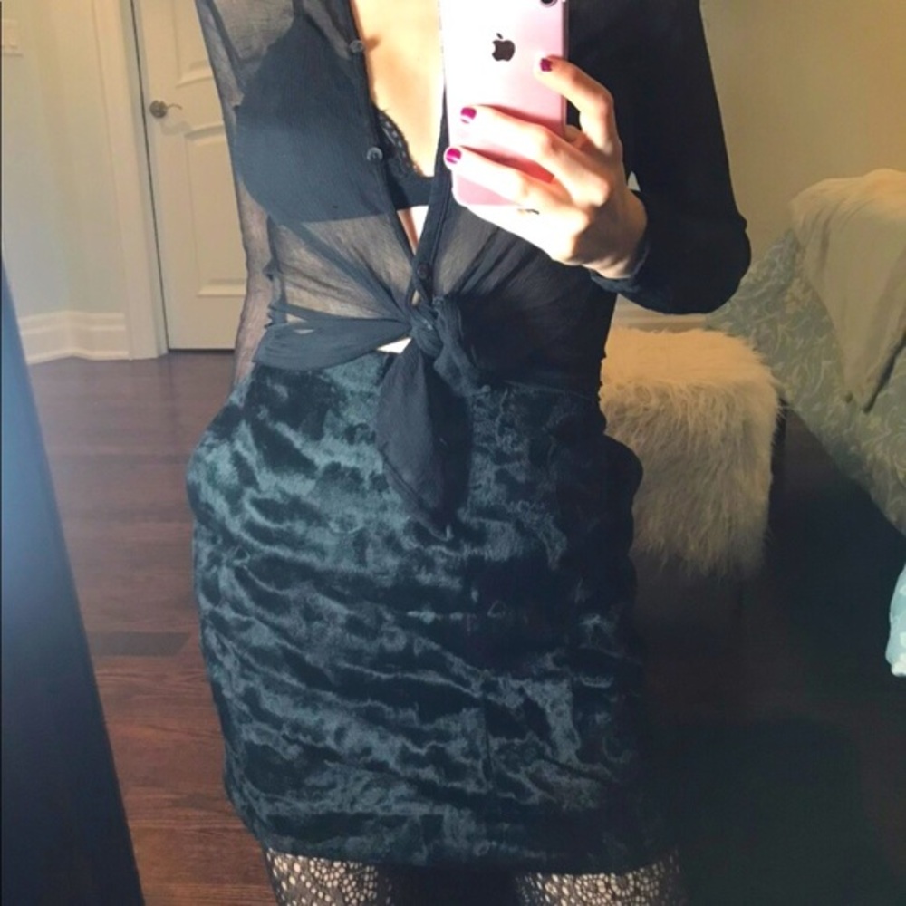 Pink tartan faux fur mini skirt